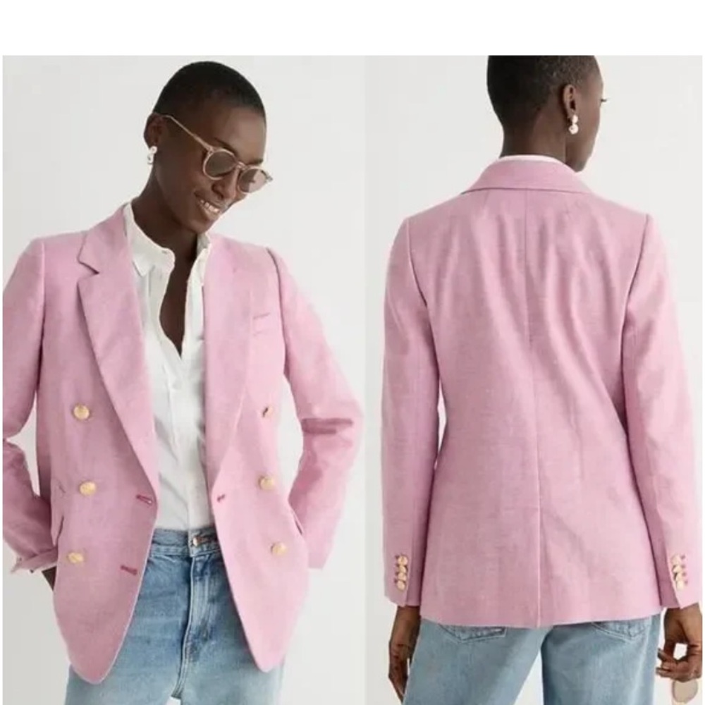 J. Crew Double-Breasted Pink Blazer